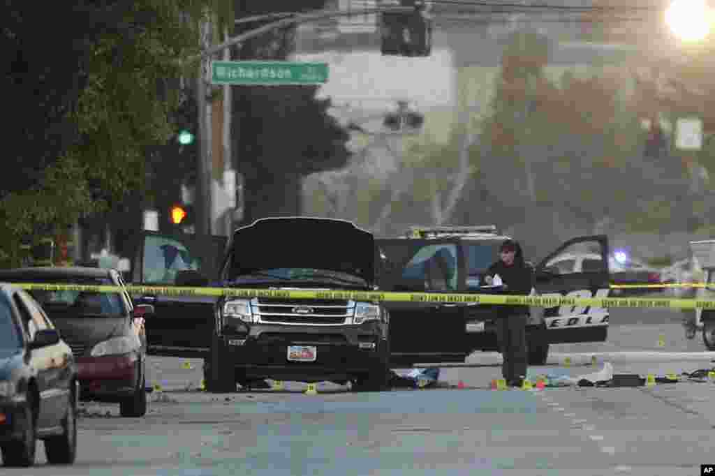 San Bernardino Shooting - December 2, 2015 The FBI is investigating Wednesday's massacre by a married couple at a California social services office as an act of terrorism. U.S. citizen Syed Rizwan Farook and his wife Pakistani Tashfeen Malik killed 14 people and wounded 21 at a Christmas party held by an agency helping the developmentally disabled in San Bernardino, California, about an hour's drive east of Los Angeles. U.S. media are reporting that Malik pledged allegiance to the Islamic State in a Facebook message apparently posted when the shooting started.