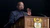 FILE - South African President Jacob Zuma speaks at a Human Rights Day rally in Durban, South Africa, March 21, 2016.