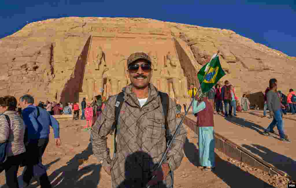 H. Menezes, a tour leader from Rio de Janeiro, Brazil, says "the event is powerful and full of people energy and crowded, which for children were not good, but for us it was amazing. One of the best experiences in my life." (Hamada Elrasam/VOA)