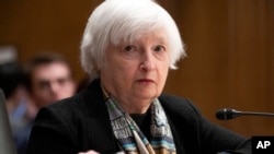 Menteri Keuangan Janet Yellen bersaksi di depan Komite Keuangan Senat tentang permintaan anggaran yang diusulkan Presiden Joe Biden untuk tahun fiskal 2024, Kamis, 16 Maret 2023. (Foto: AP)