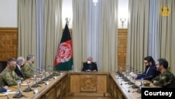 Gen. Mark Milley, chairman of the U.S. Joint Chiefs of Staff, meets with President Ashraf Ghani to discuss peace efforts and the security environment in Afghanistan, Dec 17, 2020. (Courtesy - Afghan Presidential Palace)