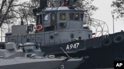 Jedan od zaplenjenih ukrajinskih brodova u Kerču, na Krimskom poluostrvu 
