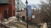 The campus of Champlain College in Burlington, Vermont, is seen during the COVID-19 pandemic, March 11, 2020.