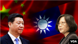 中国国家主席习近平和台湾总统蔡英文（合成照）。