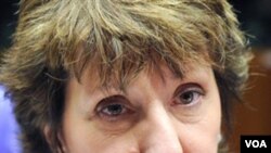 Kepala Urusan Luar Negeri Uni Eropa Catherine Ashton di Brussels, Senin (31/1).