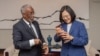 Somaliland Foreign Minister Hagi Mohamoud with Taiwan President Tsai Ing-wen. (Photo:@iingwen Twitter)