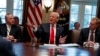 Acting Secretary of the Interior David Bernhardt, left, and acting Secretary of Defense Patrick Shanahan, right, listen as President Donald Trump speaks during a Cabinet meeting at the White House, Jan. 2, 2019, in Washington.
