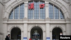 武漢封城後漢口車站關閉。（2020年1月23日） 
