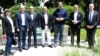 Predsednik Srbije Aleksandar Vučić tokom sastanka sa ambasadorima zemalja Kvinte, u Beogradu, 21. maja 2020. (Foto: Tviter nalog ambasadora SAD u Srbiji)