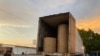 Truck delivers rolled wood pulp to La Prensa newspaper printing facility in Managua, Nicaragua, Feb. 7, 2020.