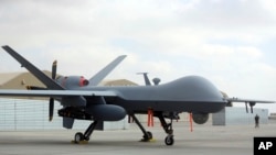 Drone MQ-9 milik Amerika Serikat di Pangkalan Udara Kandahar, Afghanistan, 23 Januari 2018. (Foto: dok)