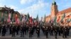 Arhiva - Pripadnici Nacionalno-radikalnog kampa, grupe ekstremnih desničara, obeležavaju 83. godišnjicu svoje organizacije u Vašravi, Poljska, 29. aprila 2017.