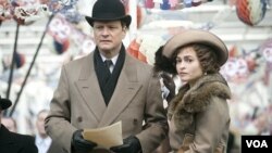 Colin Firth (kiri) dan Helena Bonham Carter dalam film 'The King's Speech.' Film ini dijagokan banyak orang untuk memenangkan piala Oscar terbanyak tahun ini.