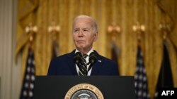美国总统拜登在白宫东厅宣布新的南部边境控制措施。(2024年6月4日)