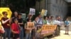 港人到中联办示威--声援广东乌坎村民土地维权 