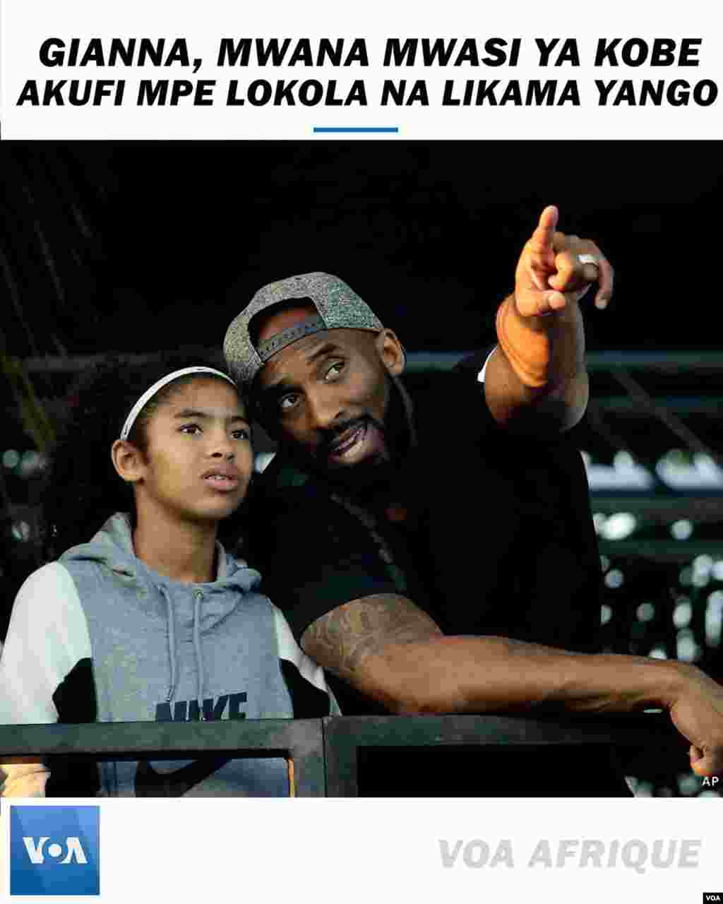 Gianna, mwana mwasi ya Kobe akufi mpe lokola na likama hélicoptère ebomi tata ye na bato sambo basusu