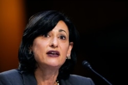 Dr. Rochelle Walensky, Direktur Pusat Pengendalian dan Pencegahan Penyakit, bersaksi dalam sidang Senat di Capitol Hill di Washington, 18 Maret 2021. (Foto: AP)