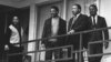 FILE - The Rev. Martin Luther King Jr. stands with other civil rights leaders on the balcony of the Lorraine Motel in Memphis, Tenn., a day before he was assassinated at approximately the same place, April 3, 1968.