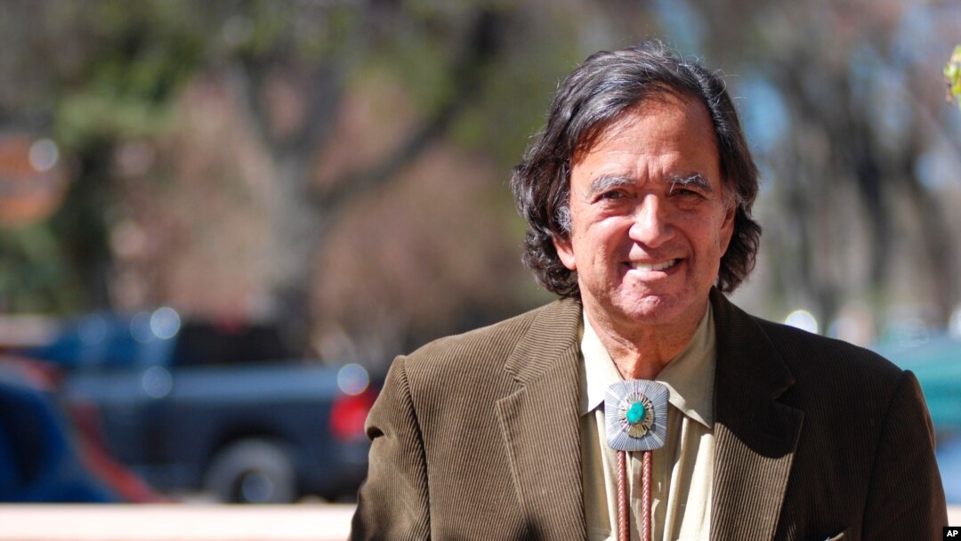 Former New Mexico Gov. Bill Richardson emerges from his office in Santa Fe, N.M., Thursday, March 9, 2020. 