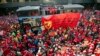 Members of the National Union of Metalworkers (NUMSA) march on the first day of a nationwide strike in Johannesburg, July 1, 2014.