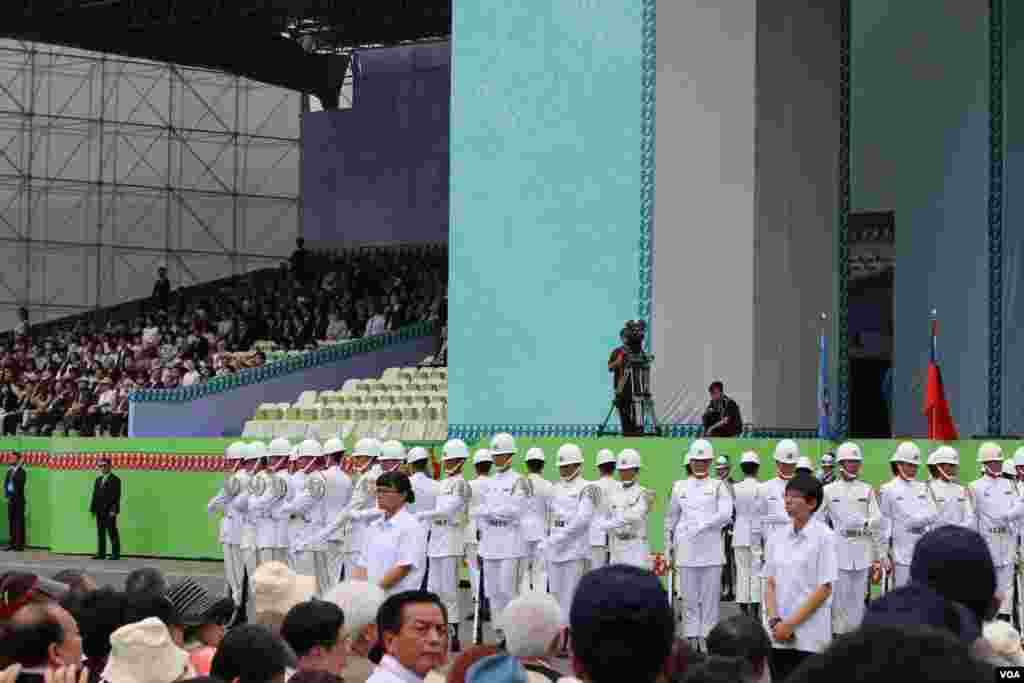 台湾总统蔡英文发表就职演说,2016年5月20日于总统府前典礼台上(美国之音齐勇明摄影)