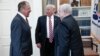 U.S. President Donald Trump meets with Russian Foreign Minister Sergey Lavrov, left, next to Russian Ambassador to the U.S. Sergei Kislyak at the White House in Washington, May 10, 2017. (Russian Foreign Ministry photo via AP) 