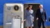 US President Donald Trump and his wife Melania arrive at Melsbroek Military Airport in Melsbroek, Belgium on May 24, 2017. 