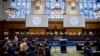FILE - The International Court of Justice (ICJ), principal judicial organ of the U.N., holds hearings in the case concerning the Application of the International Convention for the Suppression of Financing Terrorism and of the International Convention on the Elimination of All Forms of Racial Discrimination (Ukraine v. Russian Federation) at the Peace Palace in The Hague, March 6, 2017.