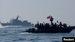 資料照：台灣海軍在高雄海軍基地舉行軍演。（2024年1月31日）