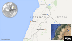 Peta wilayah Arsal, Lebanon