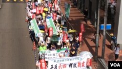 香港5.27愛國民主大遊行的行進行列（美國之音記者申華報導）