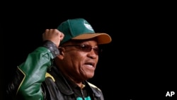 South Africa's ruling party president Jacob Zuma addresses party delegates, during the African national Congress policy conference in Johannesburg, South Africa, June 30, 2017.