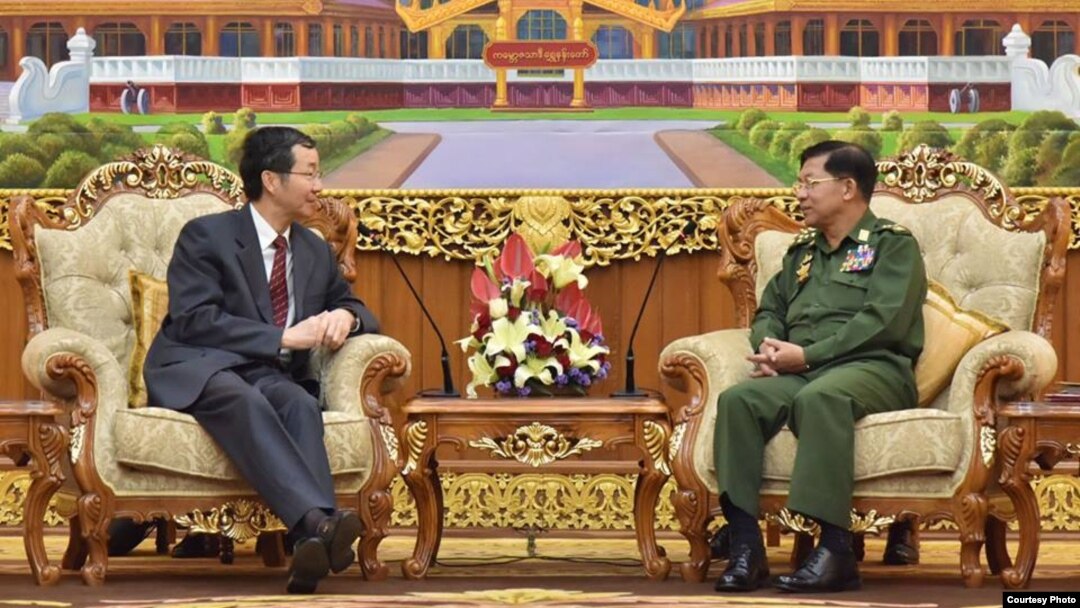  ဗိုလ်ချုပ်မှူးကြီးမင်းအောင်လှိုင်နှင့် တရုတ် အာရှရေးရာ အထူးကိုယ်စားလှယ် H.E. Mr. Sun Guoxiang 
