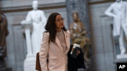 Rep. Alexandria Ocasio-Cortez, D-N.Y., is one of the members of joint task forces their campaigns will use to promote party unity by hammering out consensus on six top policy issues.